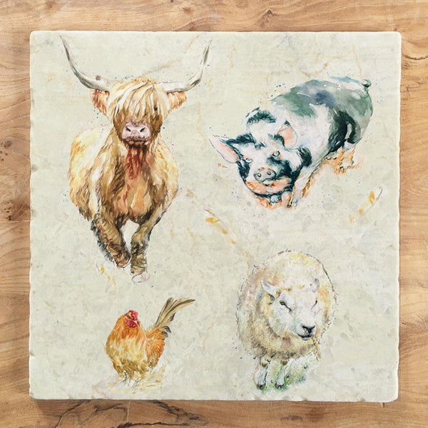 Large Trivet - Coo, Sheep, Pig