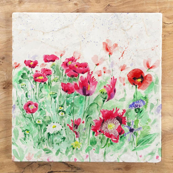 Large Trivet - Country Poppies