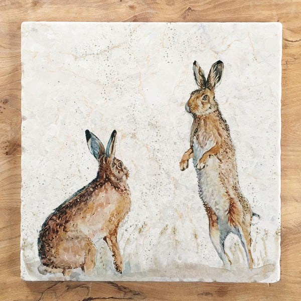 Large Trivet - Harvest Hares