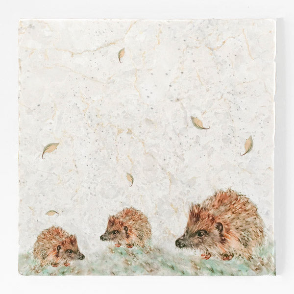 Large Trivet - Little Hedgehog Family