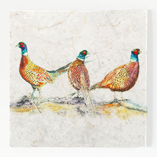 Large Trivet - Pheasant Bouquet