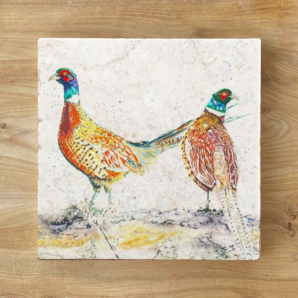 Small Trivet - Pheasant Bouquet