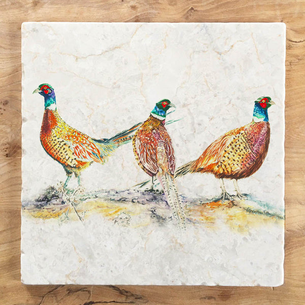 Large Trivet - Pheasant Bouquet
