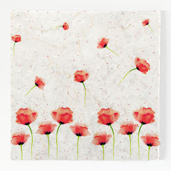 Large Trivet - Red Poppies