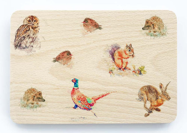 Beech Chopping Board - Wildlife