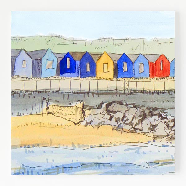 Ceramic Trivet - Beach Huts