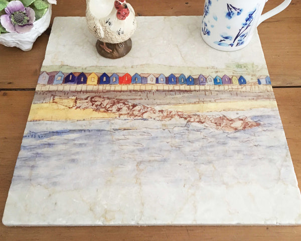 Large Trivet - Beach Huts