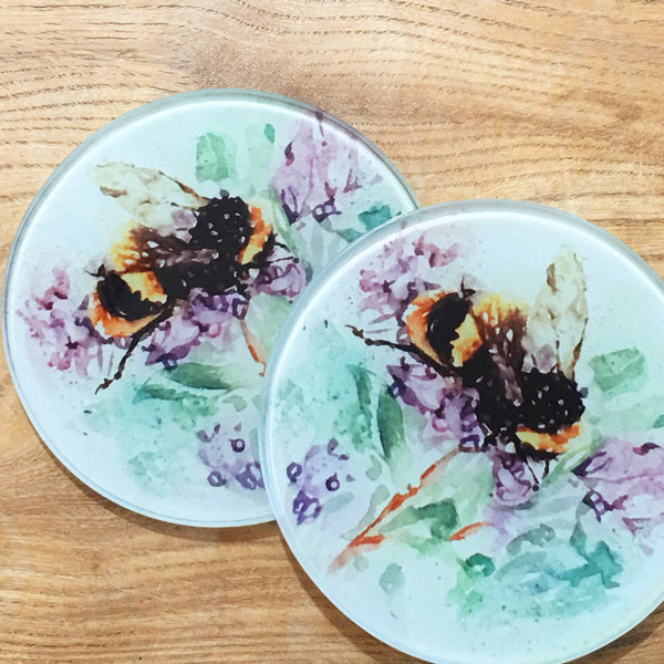 Glass Coaster - Bee Ballet