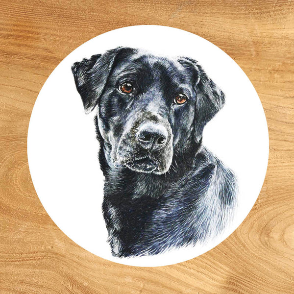Glass Coaster - Black Labrador