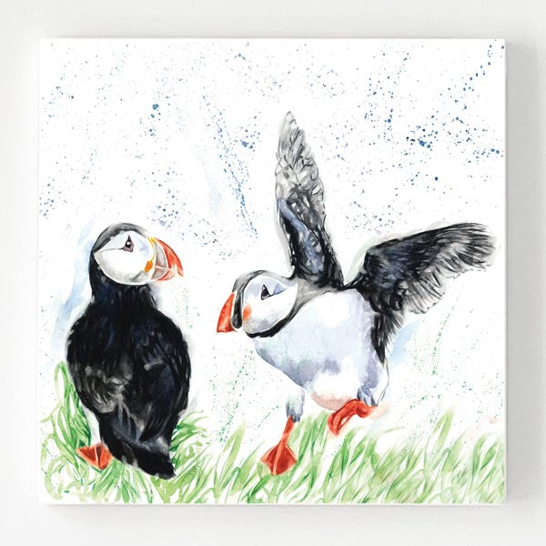 Ceramic Coaster - Puffin Landin'