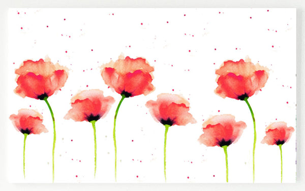 Ceramic Platter - Red Poppies