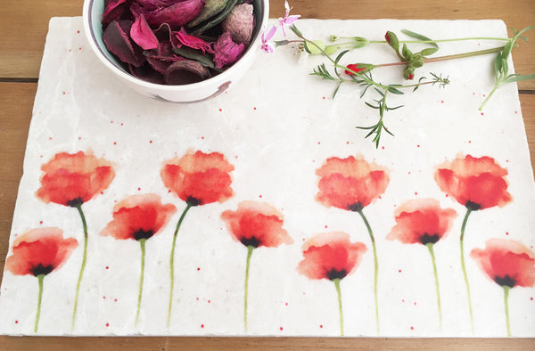 Small Sharing Board - Red Poppies