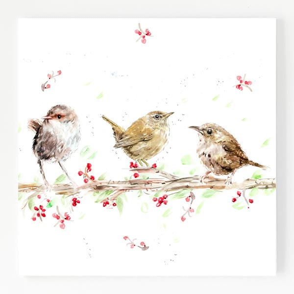 Ceramic Trivet - Berry Wren Family