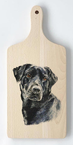 Paddle Chopping Board - Black Lab