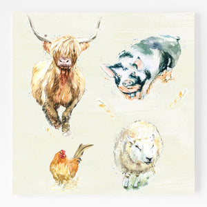 Ceramic Trivet - Coo, Sheep, Pig