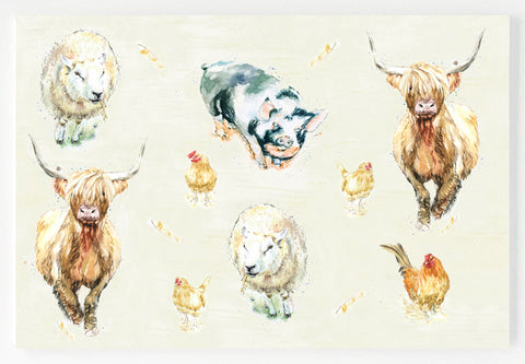 Ceramic Placemat - Coo, Sheep, Pig