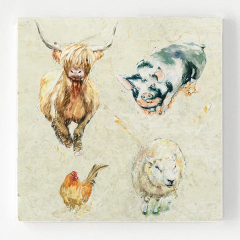 Marble Coaster - Coo, Sheep Pig