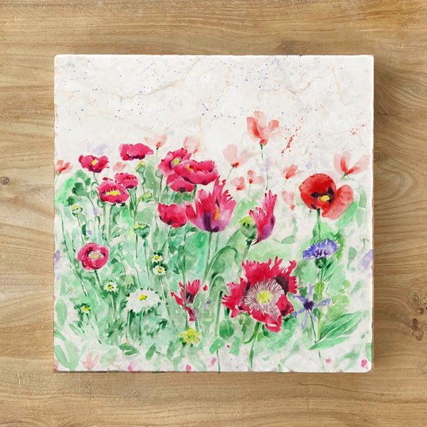 Small Trivet - Country Poppies