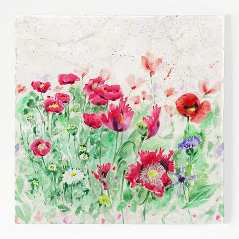 Large Trivet - Country Poppies