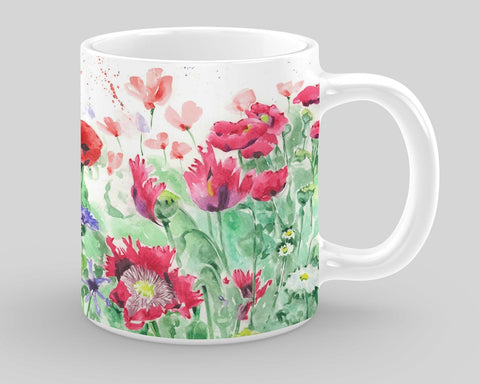 Fine Bone China Mug - Country Poppies