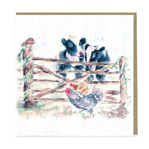 Greetings Card - Cow and Gate