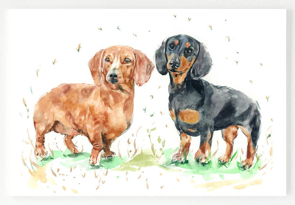 Ceramic Placemat - Daschunds - Eddie and Phoebe