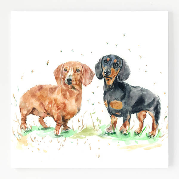 Ceramic Trivet - Daschunds - Eddie and Phoebe