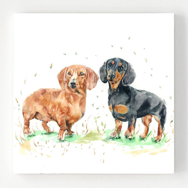 Ceramic Coaster - Daschunds - Eddie and Phoebe