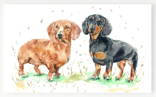 Ceramic Platter - Daschunds - Eddie and Phoebe