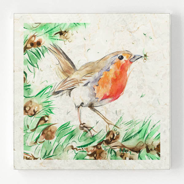 Marble Coaster - Firs 'n' Feathers