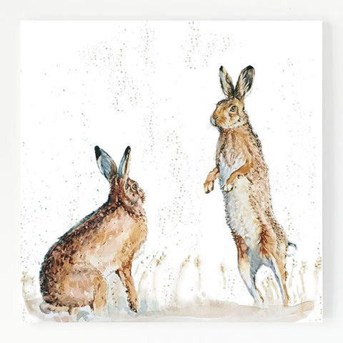 Ceramic Trivet - Harvest Hares