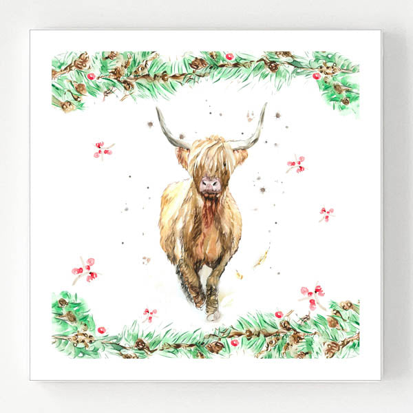 Ceramic Coaster - Highland Henry Christmas