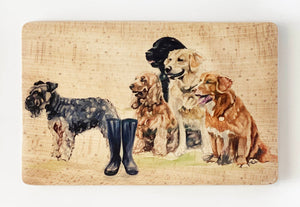 Wooden Chopping Board (large) - Waiting for Walkies