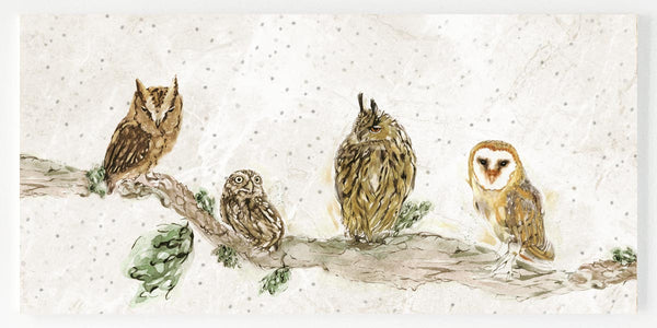 Ceramic Table Runner - Owl Shapes 'n' Sizes