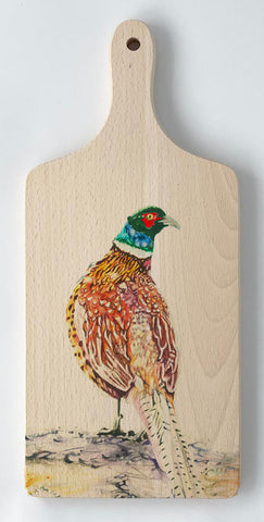 Paddle Chopping Board - Pheasant Bouquet