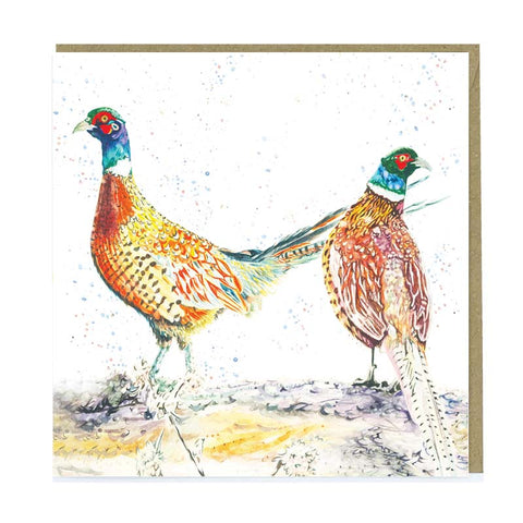 Greetings Card - Pheasant Bouquet