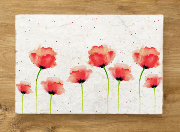 Small Sharing Board - Red Poppies