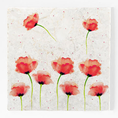 Small Trivet - Red Poppies