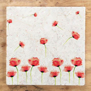Large Trivet - Red Poppies