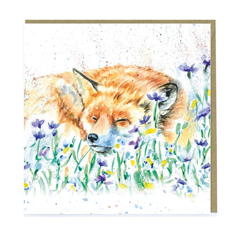 Greetings Card - Sleeping Fox