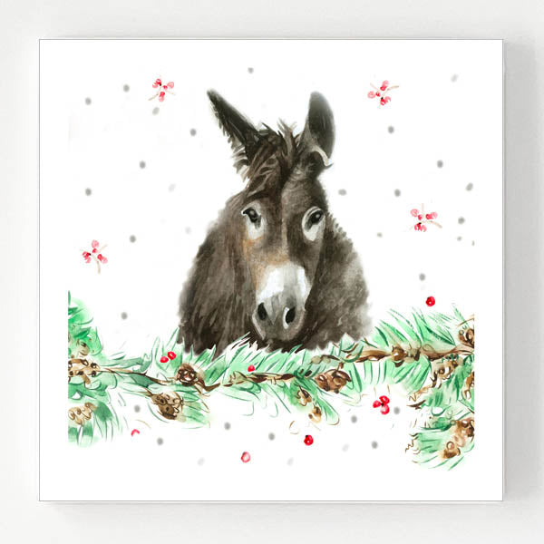 Ceramic Coaster - Snowy Donkey