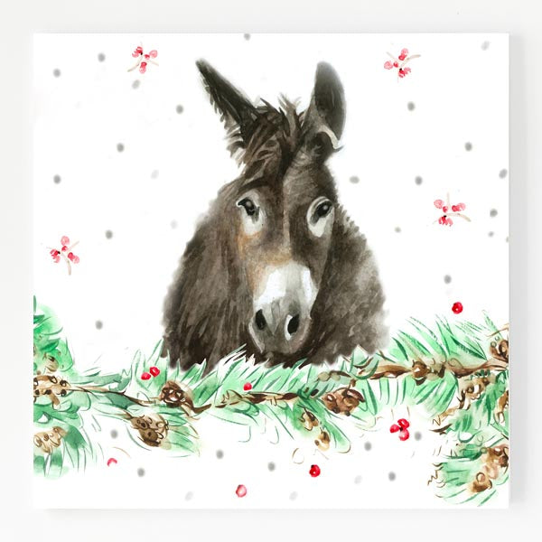 Ceramic Trivet - Snowy Donkey