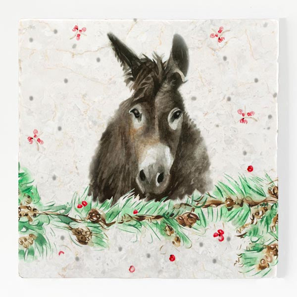 Small Trivet - Snowy Donkey