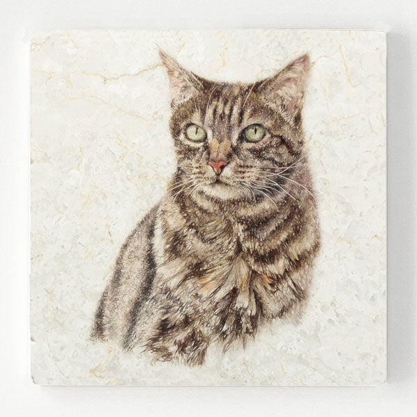 Marble Coaster - Tabby Cat