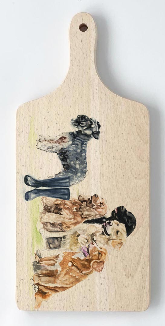 Paddle Chopping Board - Waiting for Walkies