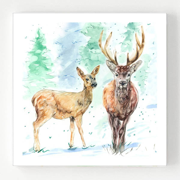 Ceramic Coaster - Winter Deer