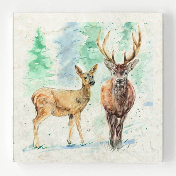 Marble Coaster -Winter Deer
