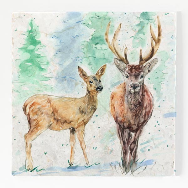 Large Trivet - Winter Deer