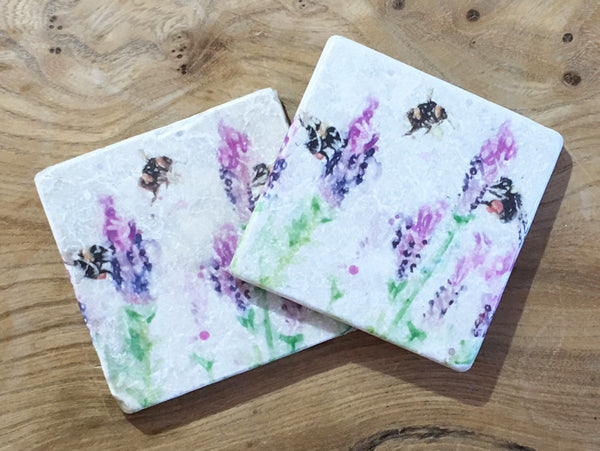 Marble Coaster - Beeing Around Lavender