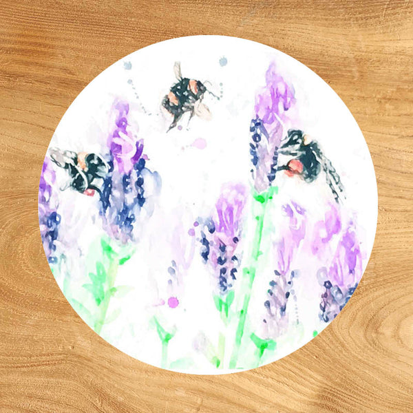 Glass Coaster - Beeing Around Lavender